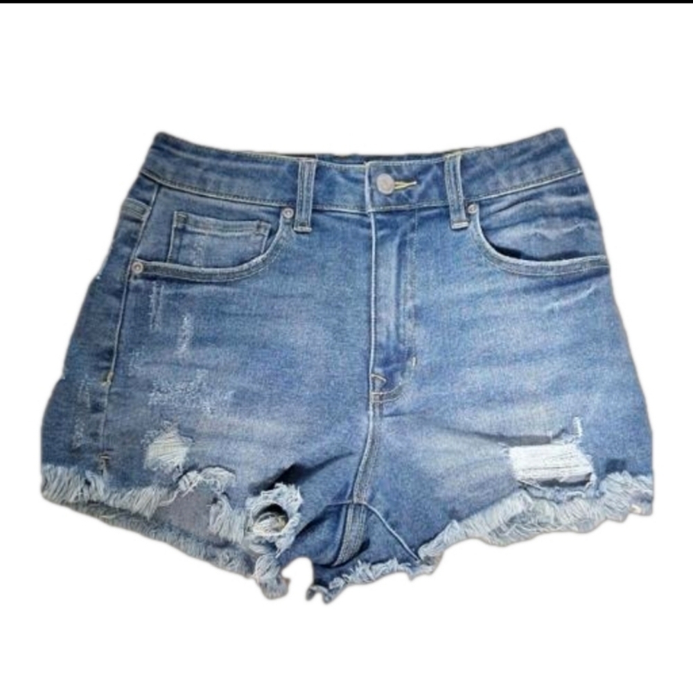 Harper Heritage High Rise Denim Shorts Raw Hem